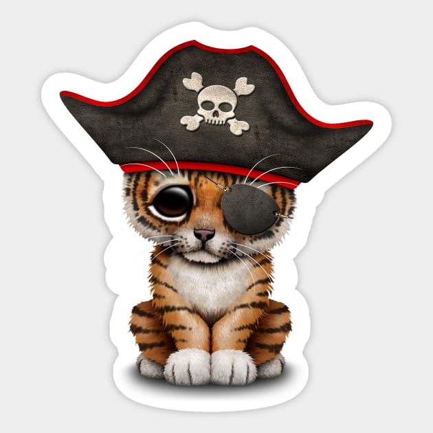 Cute Baby Tiger Cub Pirate Sticker by jeffbartels